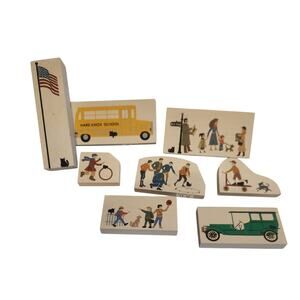 Cat’s Meow Village Lot – Hard Knox School Accessories Bus Flag, Kids Playing Car